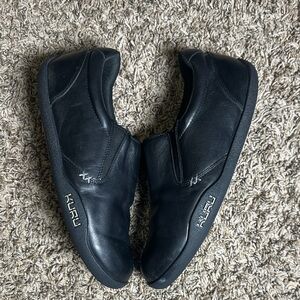 KURU Black Leather Comfort Slip-On Men’s Shoes Size 11